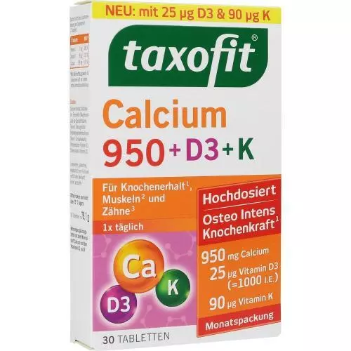 TAXOFIT Calcium 950+D3+K Tabletten 30 ST PZN 17877517