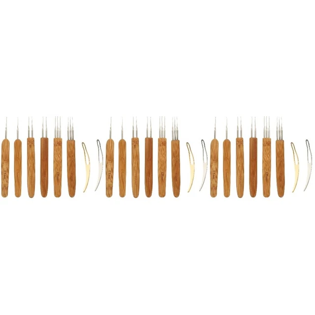 3 Sets Dreadlocks Braiding Needle Crochet Hair Braiding Tool Wooden