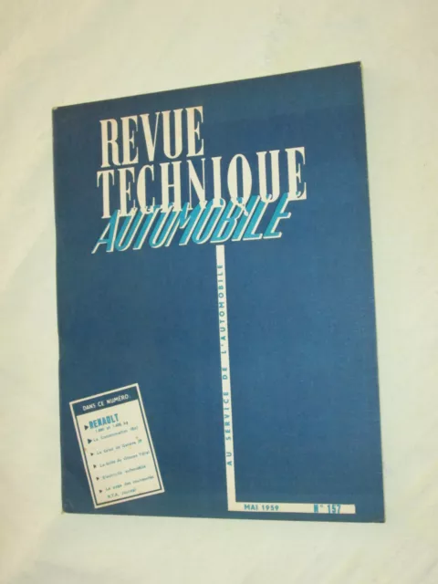 RTA REVUE TECHNIQUE AUTOMOBILE - RENAULT 1000 et 1400 Kg   - N° 157  - 1959