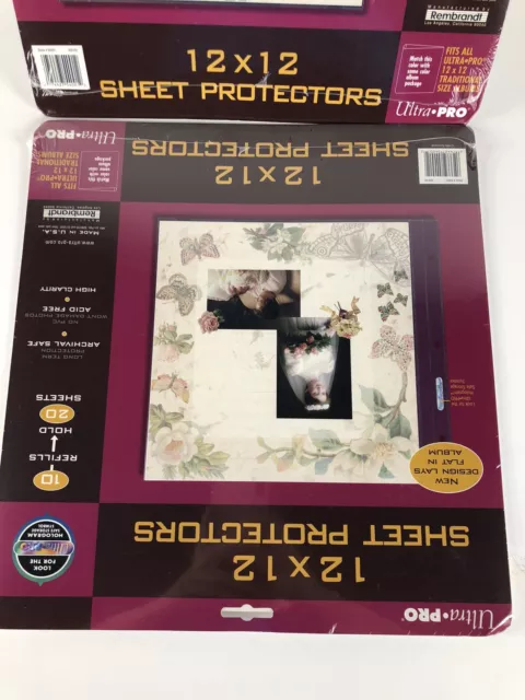 Ultra Pro 12x12 Sheet Protectors 2 Pk NEW Lot 20 Refills for Scrapbook Albums 15 3
