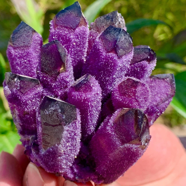 295G New Find sky purple Phantom Quartz Crystal Cluster Mineral Specimen