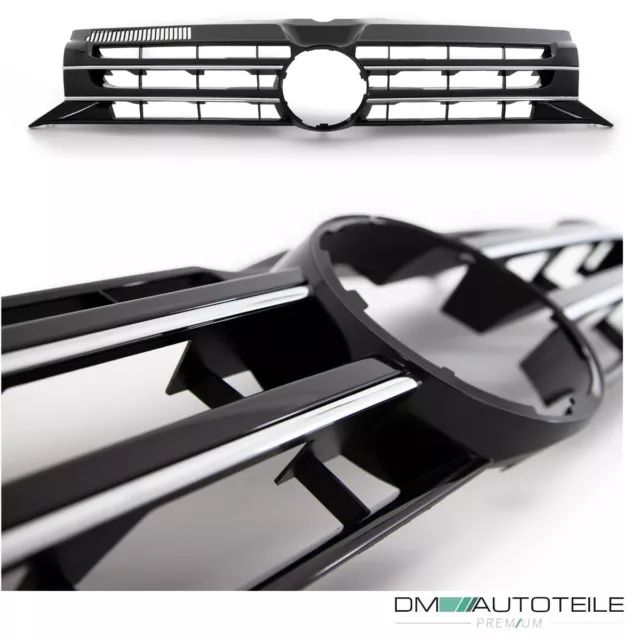 Kühlergrill passt für VW T5 GP Front Grill Schwarz Chrom-Rippen Facelift 09-15