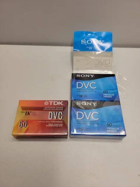 2 cintas de casete de video digital Sony DVC Premium Mini DV 60 LP 90 nuevas