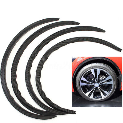 4× Carbon Fiber Auto Wheel Eyebrow Arch Trim Lips Fender Flares Protector 72*2cm