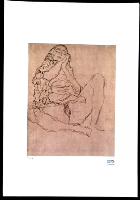 Gustav Klimt - Lithographie -50x35 cm Limitierte Auflage Nr. 20/200