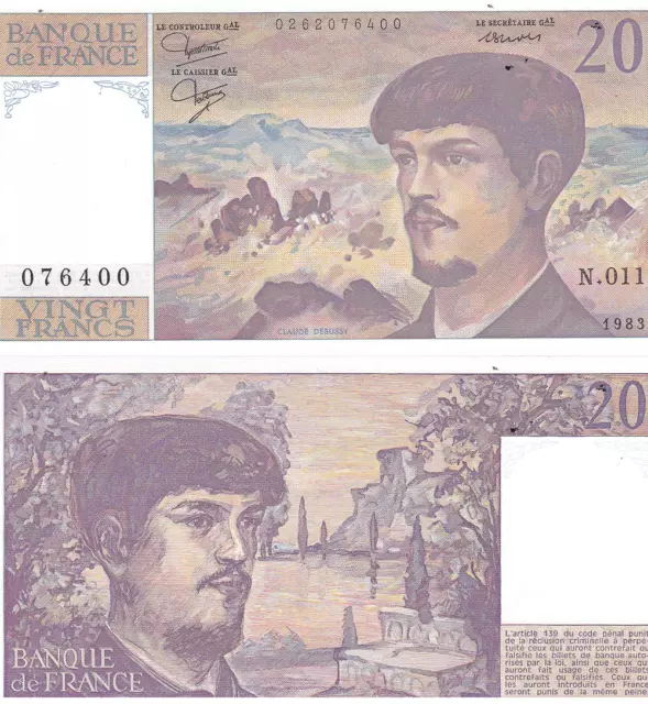 1983 France 20 Francs Banque de France Pick #151a Uncirculated
