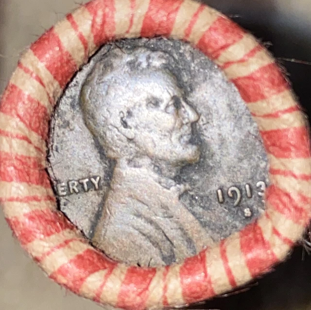 1 US Lincoln Wheat Cent Penny Roll 1913-S/1909 VDB (50 Coins) Old Vintage