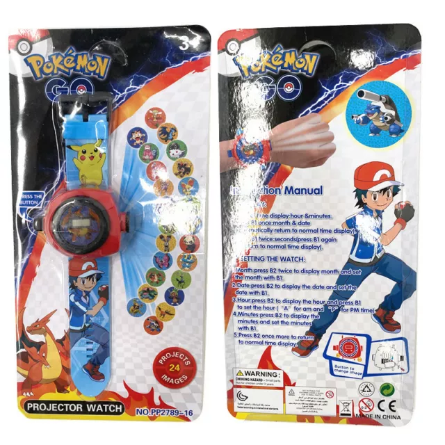 Pokemon GO Pikachu Kids Electronic Digital Wrist Watch 24 Images Projection Toy