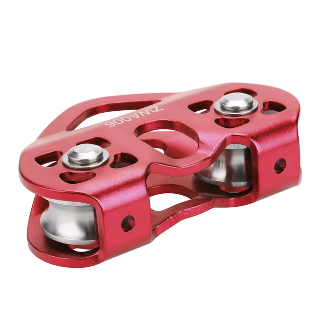 30kN Alu Climbing Zip Line Rescue Cable Trolley Fast Speed Rock Dual Pulley