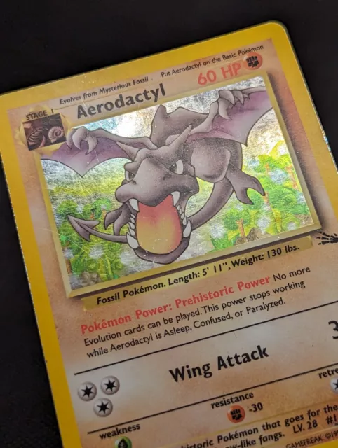 Aerodactyl 1/62 holographic Pokemon Card 