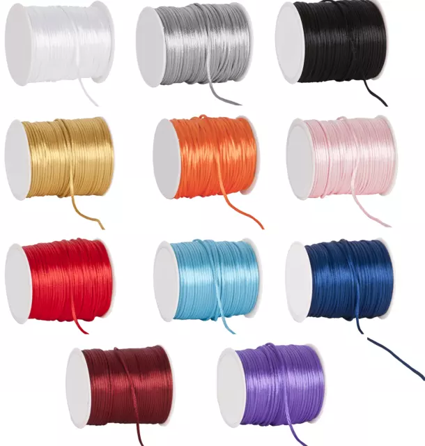 Rattail cord 2mm x 2, 5 or 10M lengths jewellery laces satin shamballa kumihimo