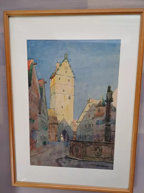 Original-Aquarell  -Josef Weidenbacher - signiert „J. Weidenbacher"