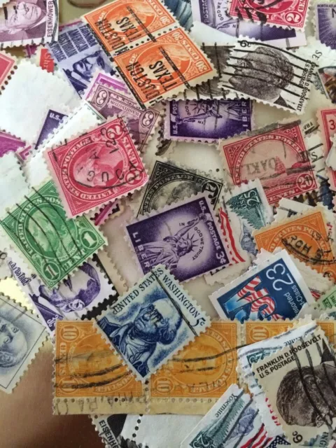 U.S. stamps LOT of 105 OFF PAPER - 1800's - 2000s - Old & New Unsearched Postage