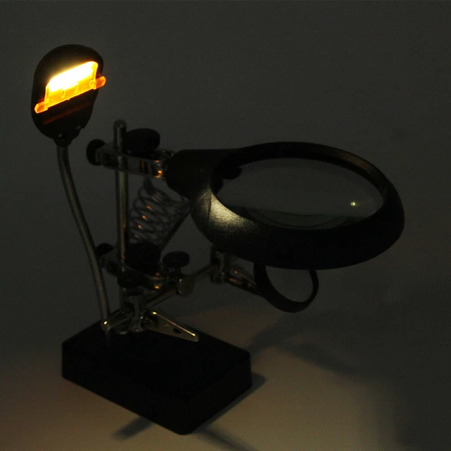 Lupa de escritorio 6 luces LED soldadura lupa herramienta de reparación