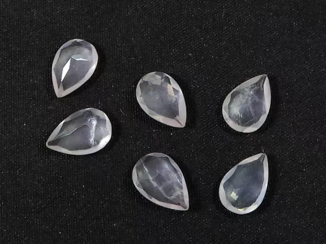 6Cts. Natural Baby Pink Rose Quartz Pear Faceted Cut Loose Gemstone 7Pcs Lot S00