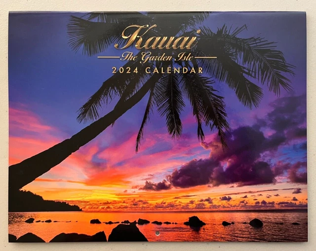 NEW KAUAI HAWAII 12 Month 2024 CALENDAR Wall/Desk THE GARDEN ISLE Free