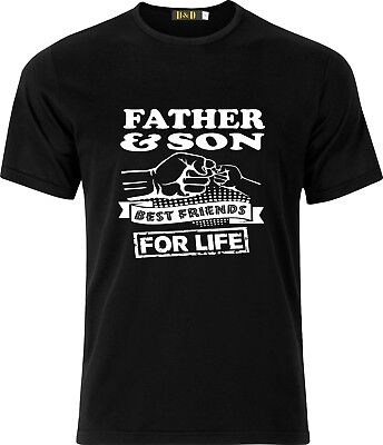 Father & Son BEST FRIENDS FOR LIFE Regalo Festa Del Papà Cotton T Shirt