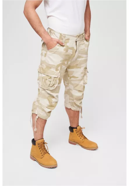 Brandit Pantalones Cortos Bermudas 3/4 Hombre Militares Cargo Arena Camo 3