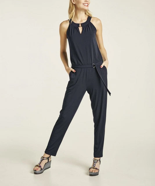 ICHI IHLIMA JU Damen-Jumpsuit Mit V-Ausschnitt – Langer Overall Aus Weichem Stretch