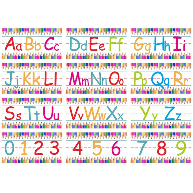 Adesivo da parete alfanumerico calendario aula cameretta bambino