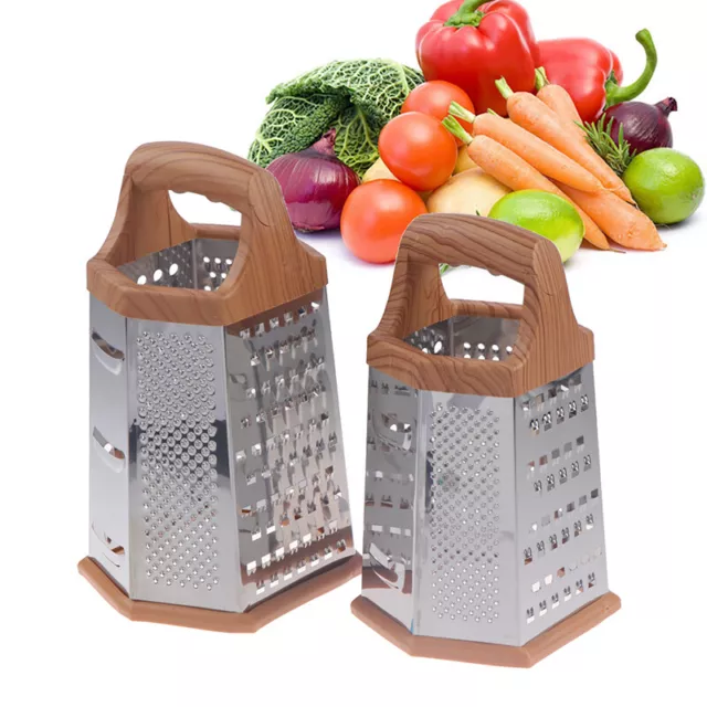Cheese grater kitchen stainless steel - cut 6-sided stand for easy us'OY