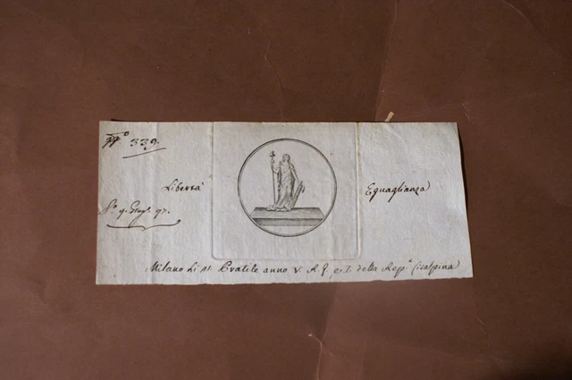 Ll838-Repubblica Cisalpina Anno V En Tete Misure 19X8 Cm Circa