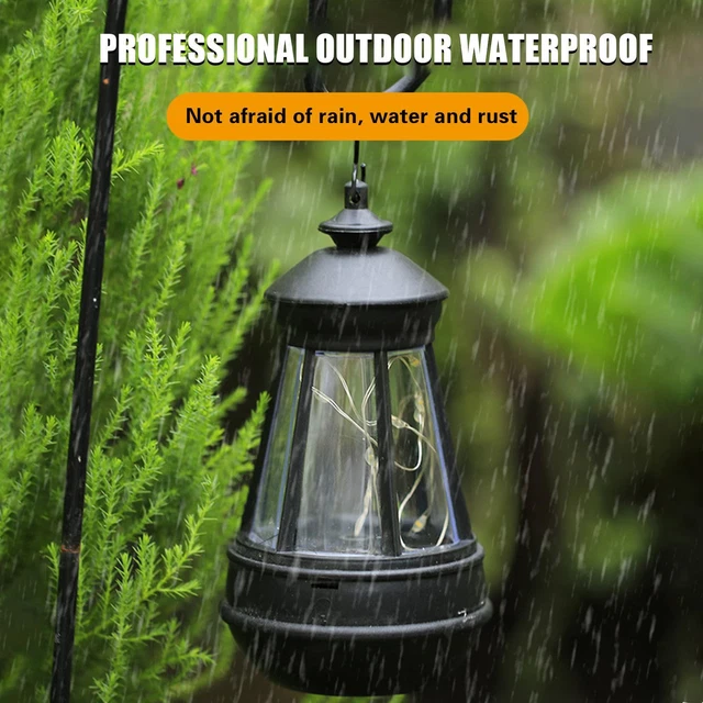 Solar Powered LED Lantern Lights Waterproof Lamp Hanging Lawn Garden W8A6