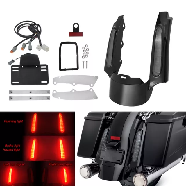 Extension de garde-boue arrière LED dégager pour Harley Touring Glide 2009-2013