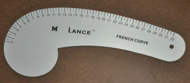 Lance FC-032, Curva francesa de aluminio 32cm (regla de versión métrica)