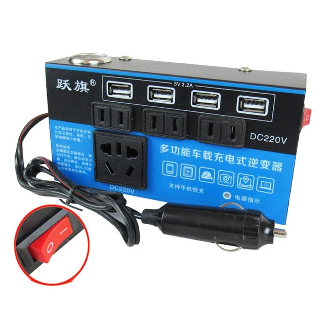 Auto Inverter Potenza Accessori Nero Caricabatterie Dc 12V a 110V ABS Di
