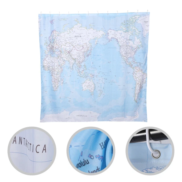 TENDA DOCCIA CON mappa del mondo attrezzatura da bagno mobili da bagno
