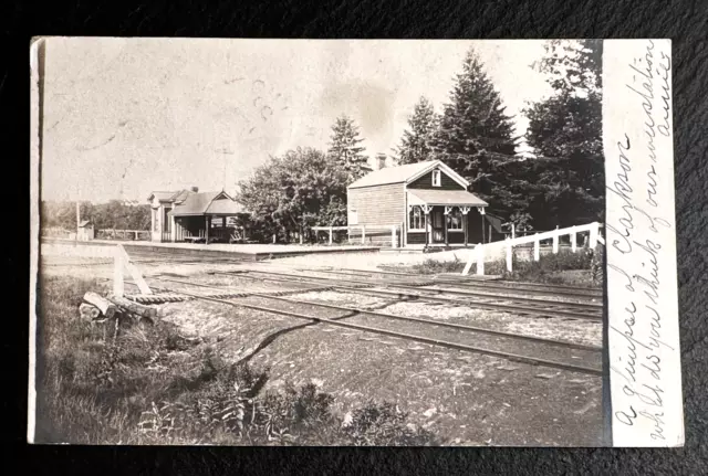 1906 Rppc Undivided Postcard Of Clarkson Railway Mississauga Ontario Canada