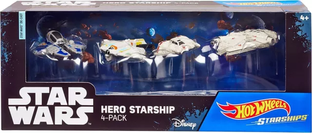 Mattel Hot Wheels Star Wars Hero Starship 4 Pack Die Cast NEW Sealed 2014