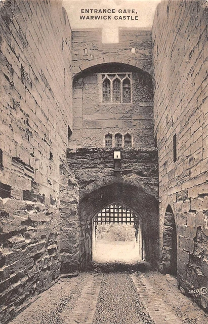 uk24362 entrance gate warwick castle real photo uk