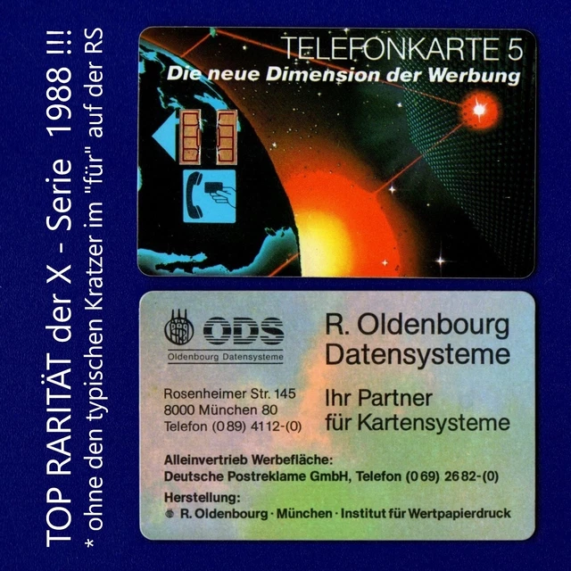 ❤️❤️❤️ X I 1988 ** PIENO!!!! ODS Oldenbourg sistemi dati SCHEDA TELEFONICA PRECURSORE