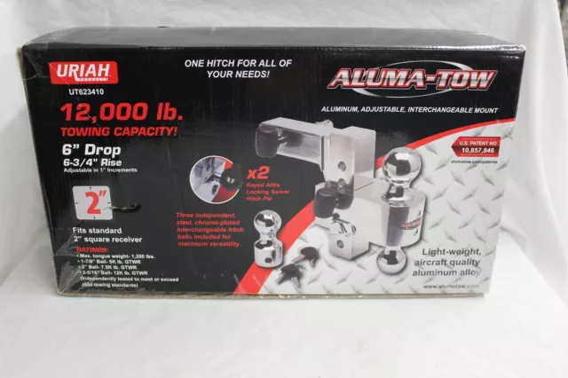 Uriah AlumaTow Adjustable Aluminum Tow Truck Car Trailer Hitch Mount 6 Inch Drop
