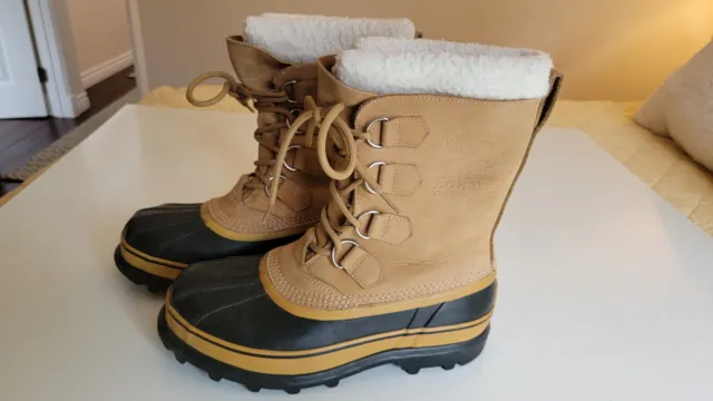 Sorel Caribou Waterproof Boots Women’s Size 9 Color Buff Tan NL1005-280