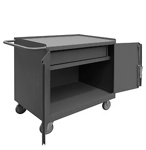 Durham 31001DR-5PU-95, 1 Drawer Steel Top Mobile Bench Cabinet, 36"x24"x37"