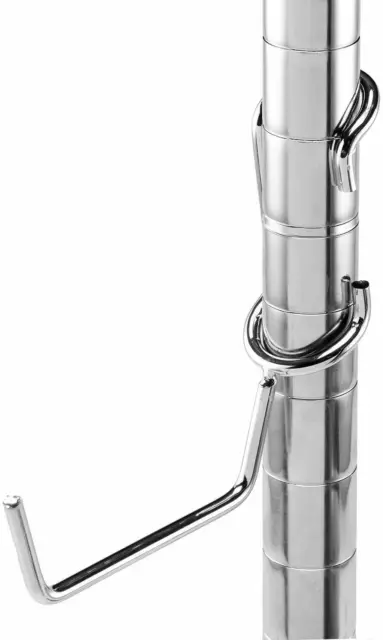 Shelf Pole Hooks 5-Pack | Utility Hook - Chrome | Use for a restaurant Shelves