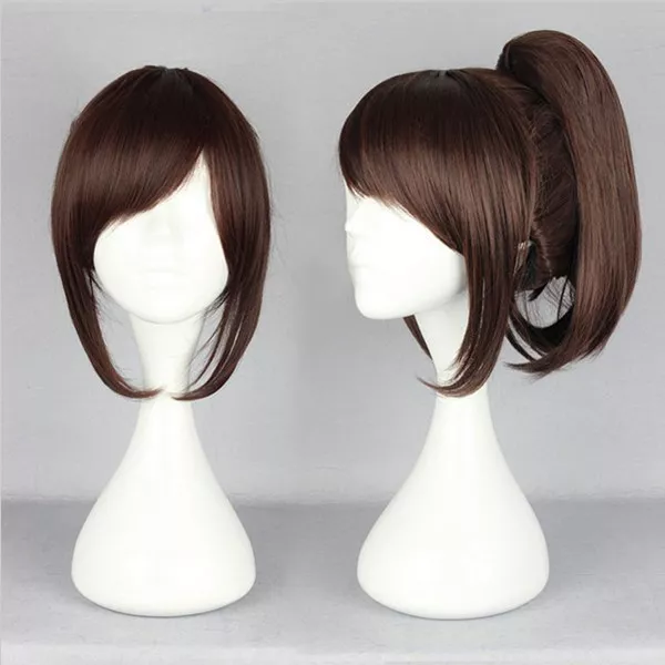 Ladies Wig Short 35cm Medium Brown Ponytail Fashion Girl Cosplay Wigs Women Wig