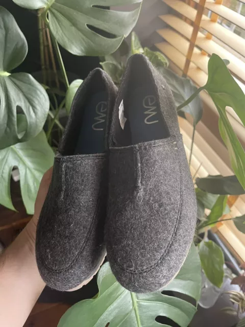 Emu Australia Womens Dayton Merino Wool Felt Slip On Loafer Grey Marle UK 6 BNWT