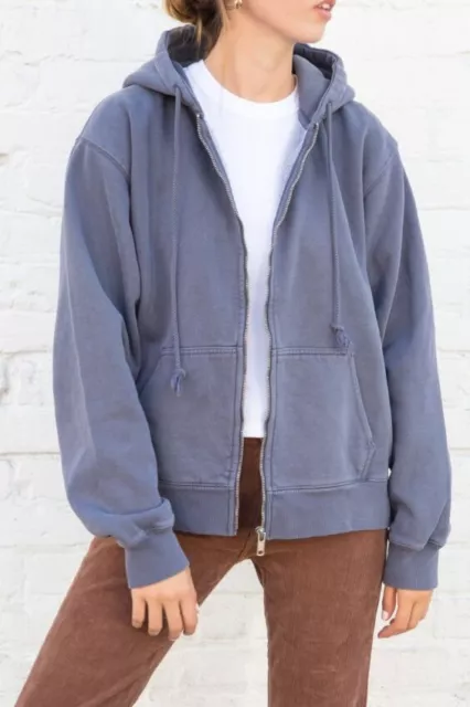 BRANDY MELVILLE FADED blue zip up Christy hoodie jacket NWT sz S/M £51.58 -  PicClick UK