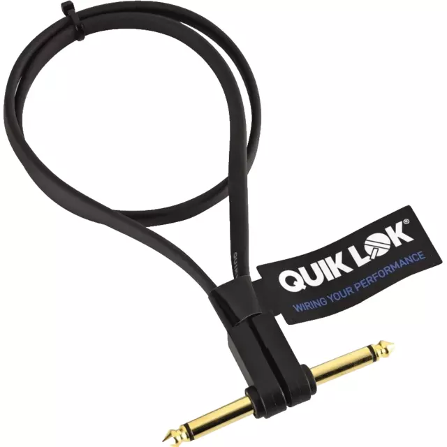 Quik Lok Cavo Patch Jack Mono Angolo 90° per Pedaliera Effetti Pedali 60 cm