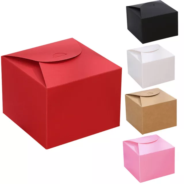 Christmas Gift Boxes  5 Colours Cardboard for Jewellery Sweets Square 3 Sizes