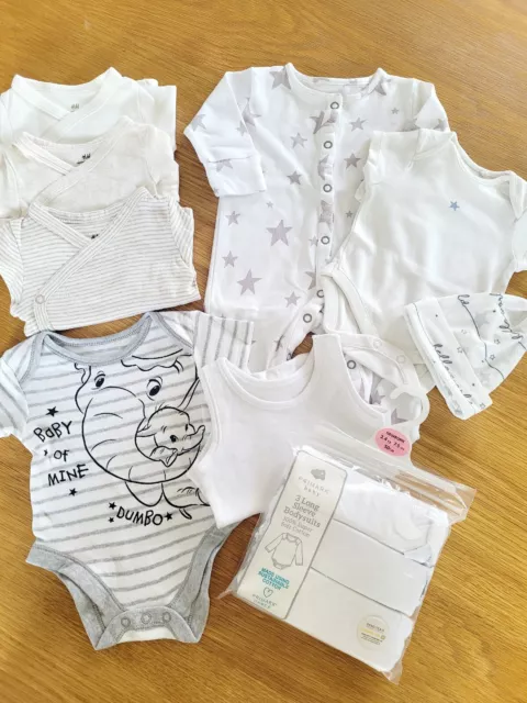 Unisex Baby Clothes Bundle Newborn Next Disney H&M Sleepsuits Bodysuits Inc New