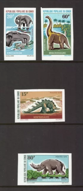 Congo 1970 Dinosaurs Animals imperf. set MNH mint stamps
