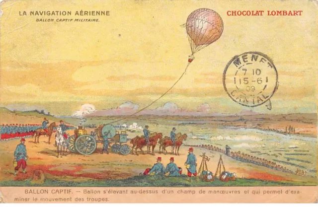 Aviation - n°81326 - Navigation Aérienne -Ballon captif militaire -Carte pub