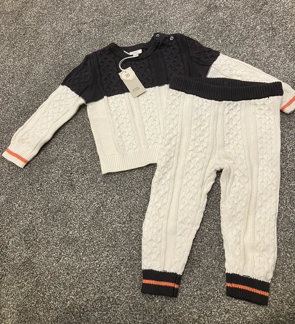 BNWT River Island Baby Boy Toddler Knit 2 Piece Outfit Set 12-18 Months