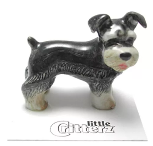 ➸ LITTLE CRITTERZ Dog Miniature Figurine Schnauzer Pepper