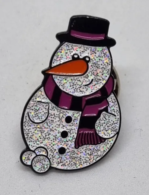 Pretty Xmas Snowman Pin Badge